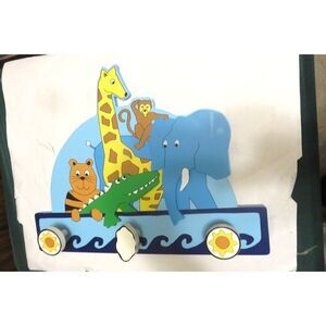 Children coat rack hook noah's ark animal Vintage